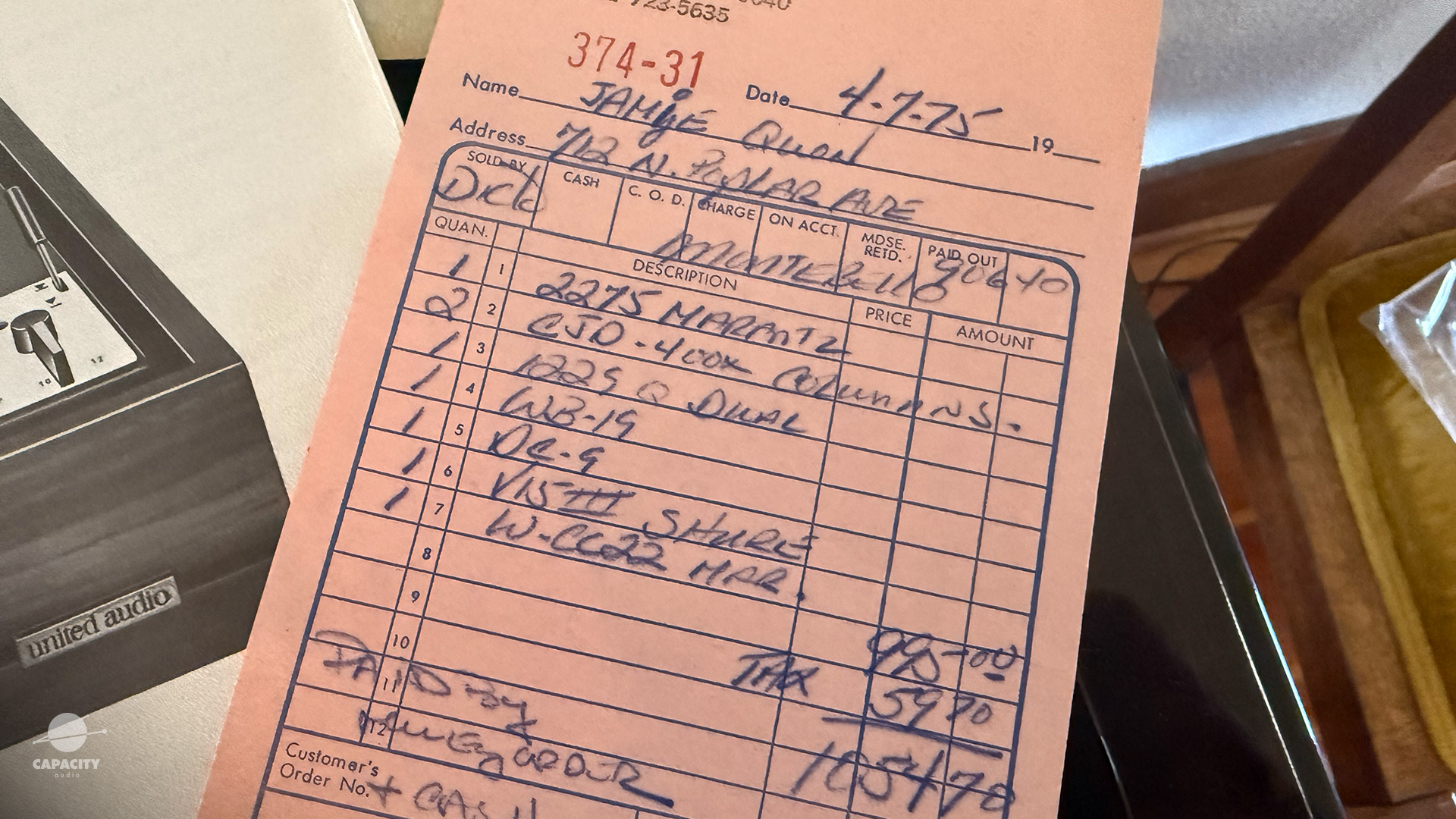 Dual 1229Q purchase receipt